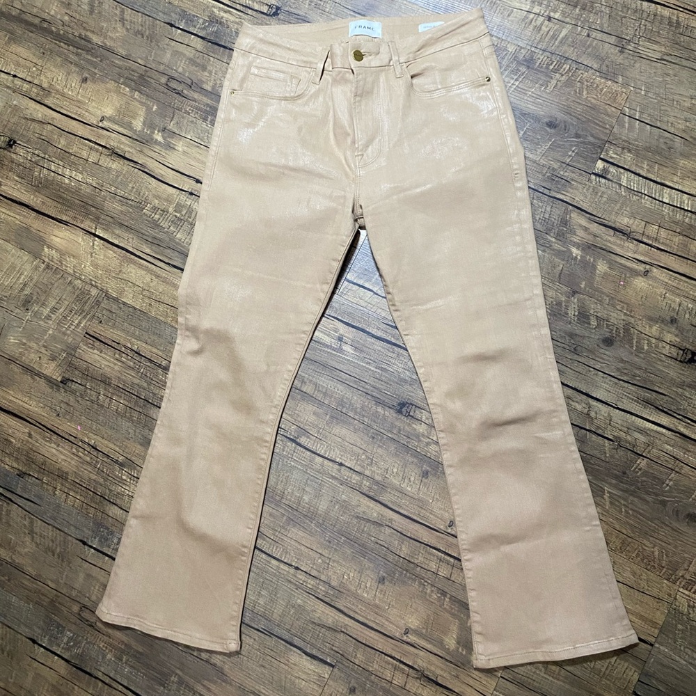 NWOT Frame Le Crop Mini Boot Coated Jeans Size 30